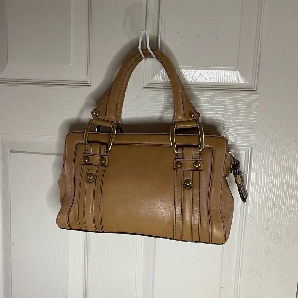 Banana Republic leather medium satchel with gold tone hardwares